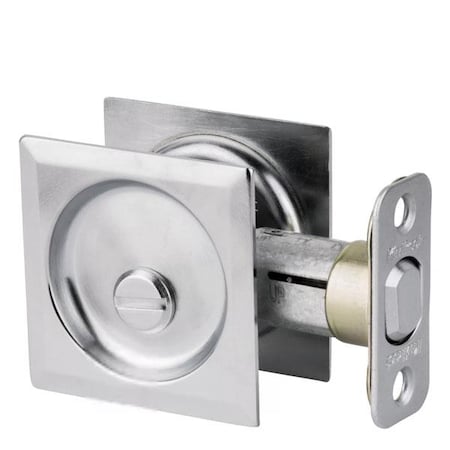Kwikset Kwikset: Square Pocket Door Lock / Privacy  / Satin Chrom KWS-93350-26D-SQT